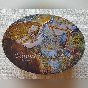 Empty GODIVA CHOCOLATIER Candy Tin Lady Godiva